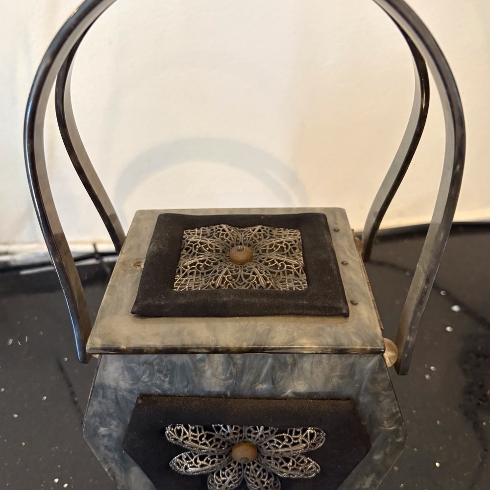 Vintage Gray Lucite Handbag